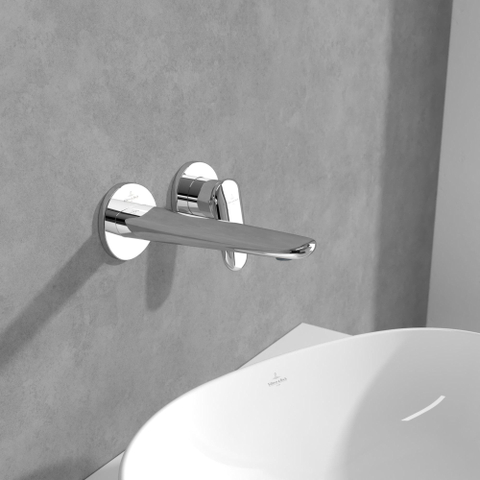 Villeroy & Boch Antao 2 gats - eengreeps wastafelmengkraan - wandmontage - hoogglans chroom SW974133
