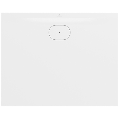 Villeroy & Boch Ecora douchebak - 100x80x3.5cm - afvoer lange zijde - stone white (wit) SW1558907