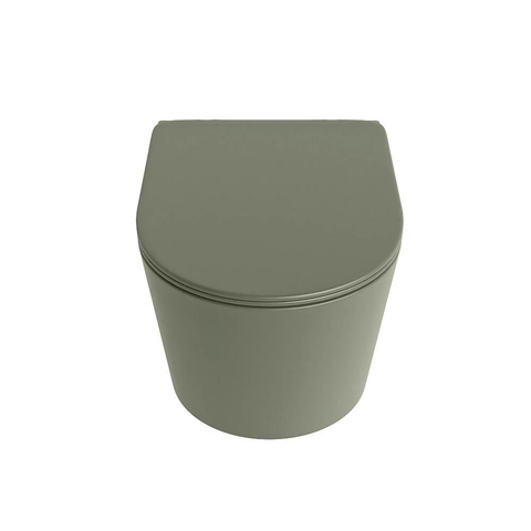 Mondiaz LAVIE hangtoilet – spoelrandloos – 36 x 53 cm – met softclose zitting – Army (groen) SW1208607