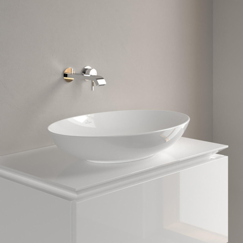 Villeroy & Boch Loop & Friends opzetwastafel - 62x42cm - zonder kraangat - zonder overloop - White Alpine (glans wit) SW644088