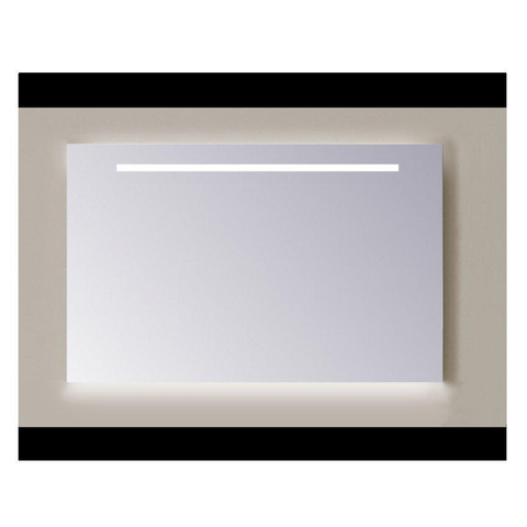 Sanicare Q-mirrors spiegel zonder omlijsting / PP geslepen 100 cm horizontale strook + Ambi licht onder warm white leds SW278901