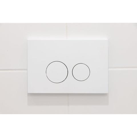 QeramiQ Dely Pack WC - 36.3x51.7cm - à fond creux - sans bride - réservoir encastré Geberit UP720 - abattant WC softclose 35 mm - plaque de déclenchement taupe - boutons rectangulaires - blanc brillant SW1428832