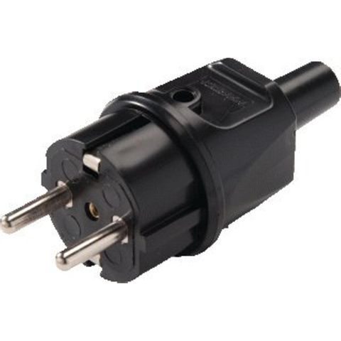 Martin Kaiser 514 Stekker met randaarde IP44 recht RAL9005 zwart SW796831