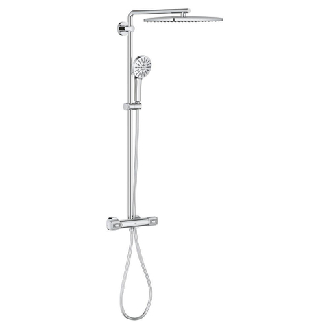 GROHE Vitalio Joy+ System 350x230 douchesysteem met thermostaatkraan - hoofddouche en handdouche - 35x23cm - chroom SW1590105