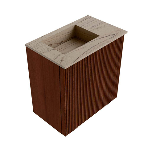 Mondiaz JOYA-DLUX 40cm toiletmeubel - kleur Ruby - Wastafel FAYE positie Links 1 kraangat kleur Arena. SW1425243