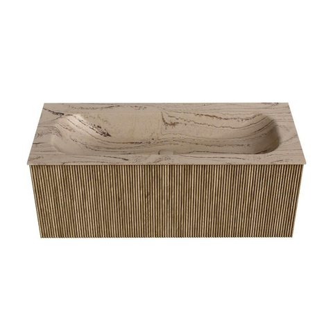 MONDIAZ KURVE-DLUX 110cm badmeubel kleur Dusk met 1 lade en 0 deuren. Wastafel BIG MEDIUM Midden zonder kraangat Arena. SW1431392