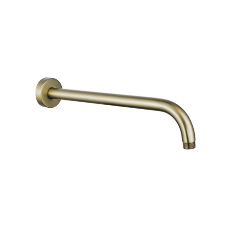 Fortifura Calvi Inbouw Regendoucheset - thermostatisch - wandarm - 25cm - hoofddouche - ronde handdouche - gladde doucheslang - PVD - geborsteld messing (goud) SW1233153