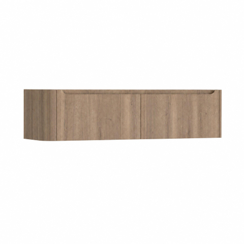 H&R Badmeubelen Juice Wastafelonderkast - 160x45x40cm - linkerhoek afgerond - 2 lades - geïntegreerde greep - charleston SW1110477