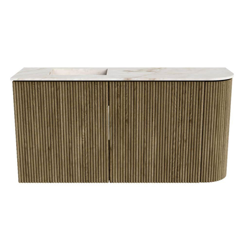 Mondiaz JOYA-DLUX 81.6cm toiletmeubel - ronding rechts kleur Dusk - Wastafel FAYE positie Links 1 kraangat kleur Frappe. SW1423093