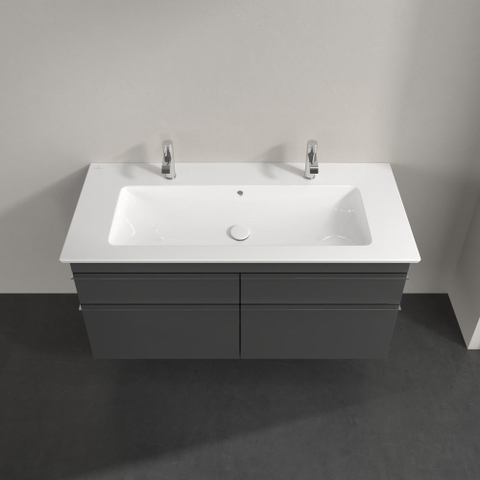 Villeroy & Boch venticello wastafelonderkast - 115.3x59cm 4x lade - glans grijs GA42735