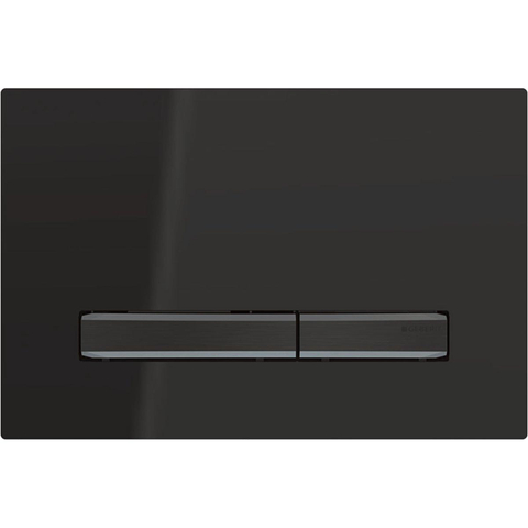 Geberit Sigma50 bedieningsplaat - 2-toets spoeling - vierkant - zwart chroom SW420201