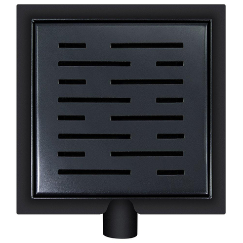 Wiesbaden Bonde de douche avec bride et sortie latérale 20x20 cm mat noir SW655285