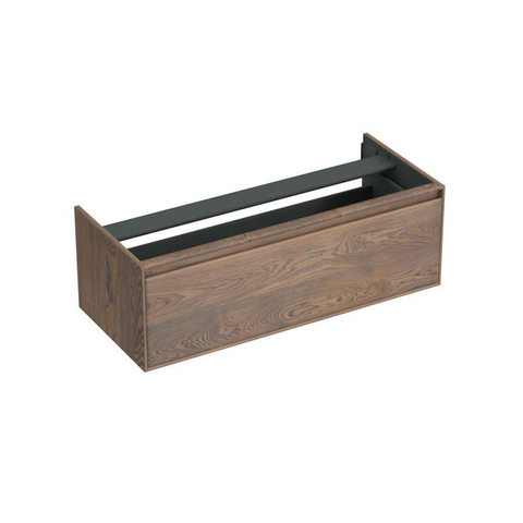 Forzalaqua Reno 2.0 meuble sous-lavabo 120x51x40cm avec 1 tiroir sans poignée avec fermeture en douceur Chêne massif Havanna SW492347