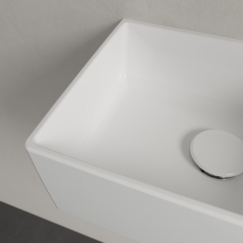 Villeroy & Boch memento 2.0 fontein - 40x26cm - 1 kraangat - zonder overloop CeramicPlus - White Alpine (glans wit) SW336036