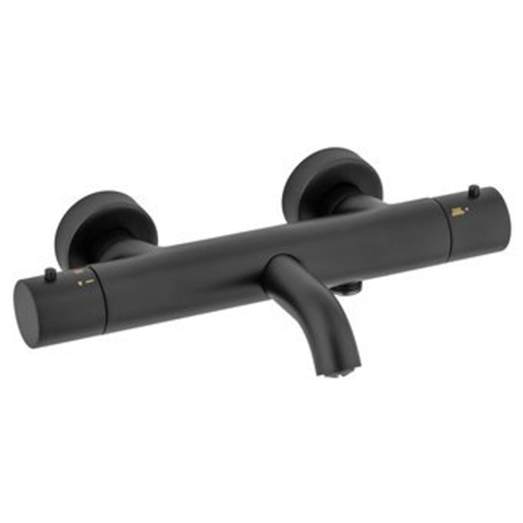 Plieger Napoli robinet de baignoire thermostatique avec inverseur avec raccords cool body noir mat SW358821