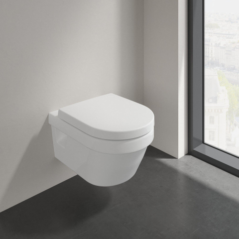 Villeroy & Boch Architectura Omnia Architecturawandcloset - diepspoel design - 37x53cm - met Aquareduct - 4.5 liter - White Alpine (glans wit) 1024383