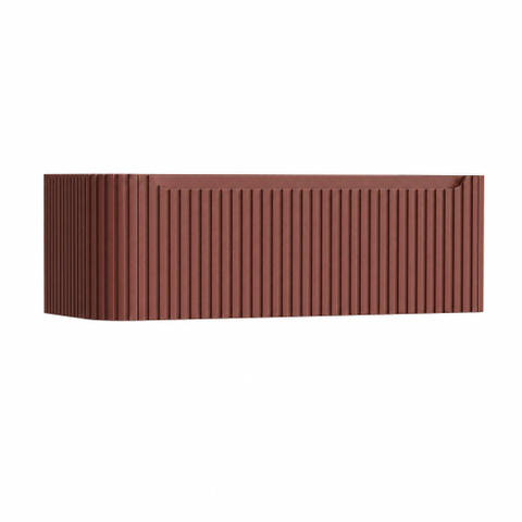 H&R Badmeubelen Juice Wastafelonderkast - 120x45x40cm - linkerhoek afgerond - 3D-front - 1 lade - geïntegreerde greep - terra mat SW1259908