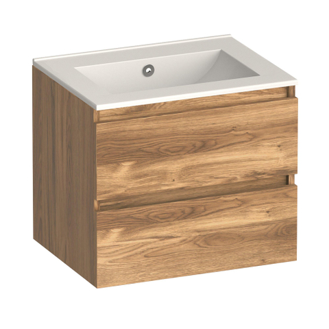 Brauer Core Series badkamermeubelset - 60x45x52cm - wastafel Frost - honey SW1601165