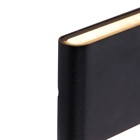 QAZQA Batt wandlamp - 17.5x9x3cm - incl. LED - IP65 - mat zwart SW1481659