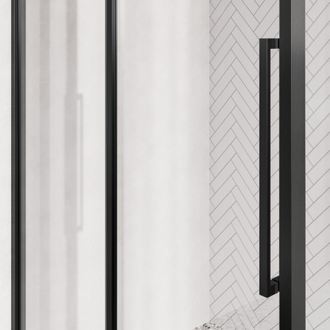 BRAUER Galactic Douchecabine - 160x90x200cm - met schuifdeur - helder glas - omkeerbaar - incl. glascoating - geborsteld gunmetal PVD SW1580889