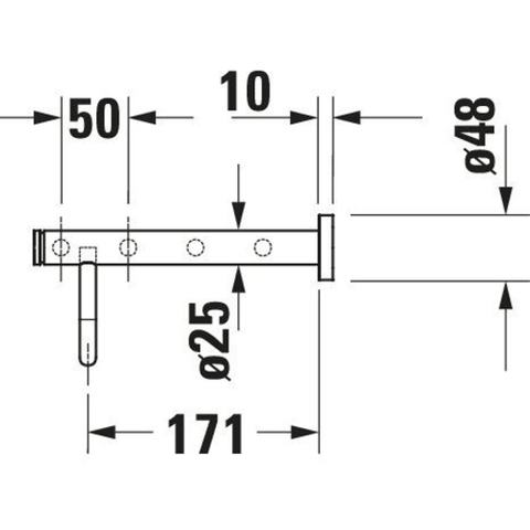 Duravit D-code Badhanddoekrek - 63x22 cm - hoogglans chroom GA49426