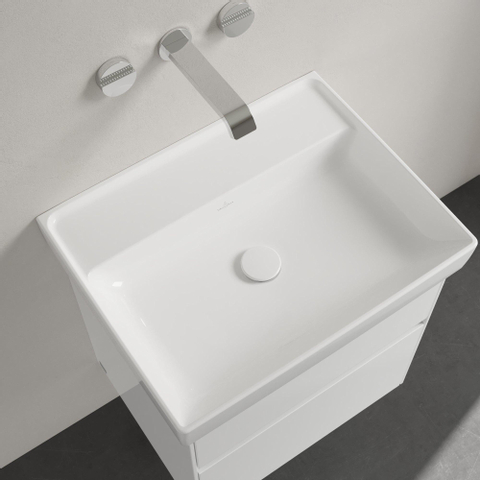 Villeroy & Boch Collaro wastafel - 60x47cm - zonder overloop - zonder kraangat - White Alpine (glans wit) SW358315