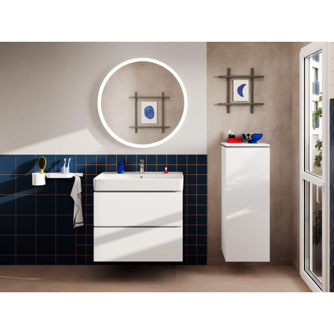 Hansgrohe Xanuia Q Wastafel/Fontein - 80x48cm - inbouw - 1 kraangat - met overloop - glans wit SW1165083