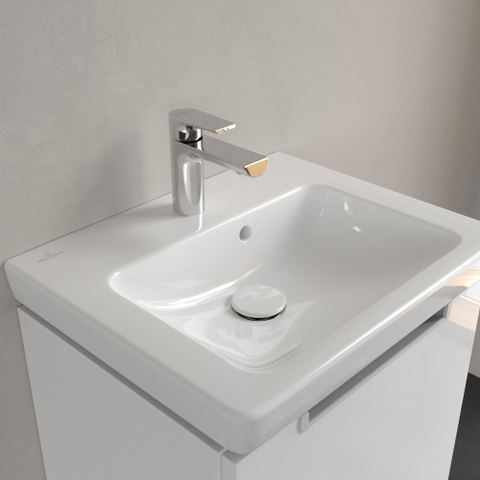 Villeroy & Boch Subway 2.0 meubelfontein - 50x40cm - 1 kraangat - met overloop CeramicPlus - White Alpine (glans wit) 1024206