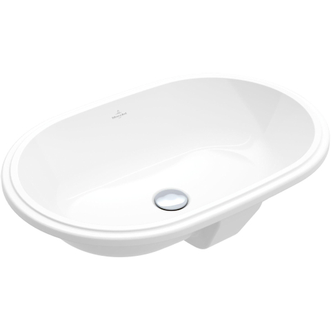 Villeroy & Boch Architectura onderbouwwastafel - 63x43cm - zonder kraangat - met overloop - White Alpine (glans wit) SW762371