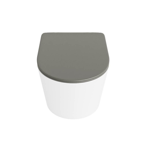 Mondiaz LAVIE WC suspendu – sans bride – 36 x 53 cm – avec abattant softclose – Talc (blanc), abattant Smoke (brun clair) SW1208737