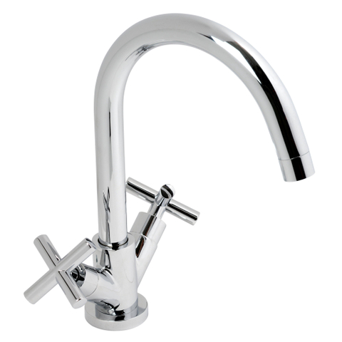 Plieger Cross robinet de cuisine 1 trou avec bec tournant et poignée croix chrome SW243343