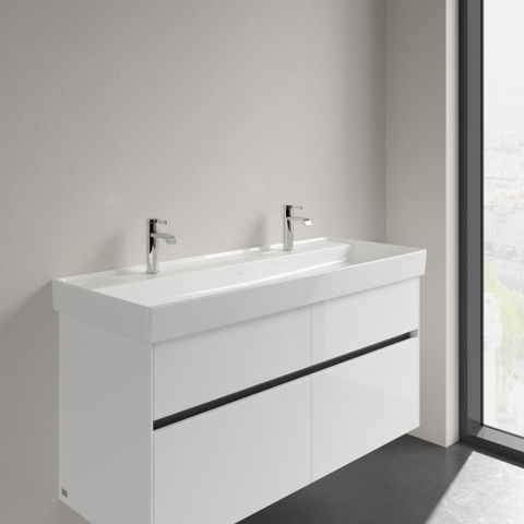 Villeroy & Boch Collaro lavabo à poser sur meuble - 120x47cm - sans trop-plein 2 trous de robinet blanc SW358383
