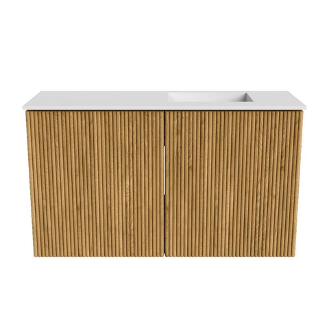 Mondiaz JOYA 70cm toiletmeubel - kleur Oak - Wastafel FAYE positie Rechts Zonder kraangat kleur Talc. SW1421114