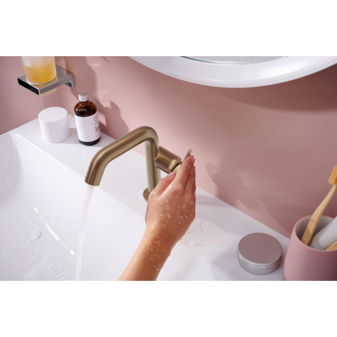 Hansgrohe Tecturis s 1 greeps wastafelkraan - 110 Fine - coolstart - zonder waste set - geborsteld brons SW918675
