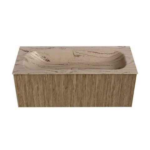 MONDIAZ KURVE-DLUX Meuble de salle de bains 110cm couleur Dusk avec 1 tiroir et 0 porte. Lavabo BIG MEDIUM Central 1 trou de robinet Arena. SW1431387