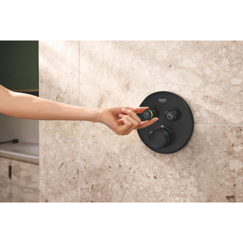 GROHE Grohtherm SmartControl afbouwdeel - rond - thermostatisch - 2 functies - mat zwart SW1475080