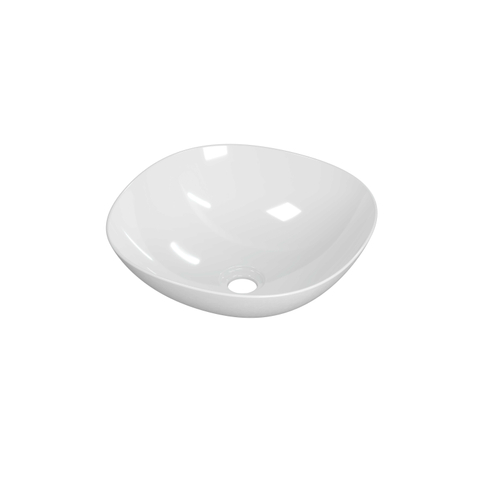 INK Tekno vasque à poser - 42x42x15cm - porcelaine blanc brillant SW494023