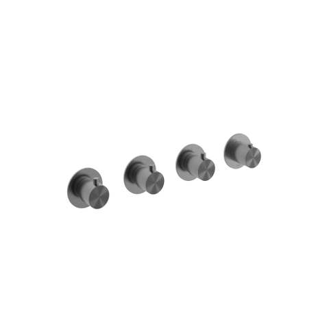 Hotbath Archie Afbouwdeel - inbouw douche thermostaat - met 3 stopkranen horizontaal en verticaal te monteren BGP - PVD - geborsteld gunmetal (antraciet) SW799021