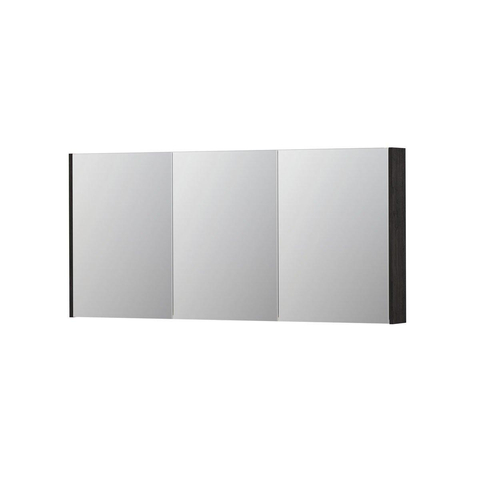 INK SPK2 spiegelkast – 160x74x14 cm – 3 deuren, dubbelzijdige spiegeldeuren – Houtskool eiken SW439908
