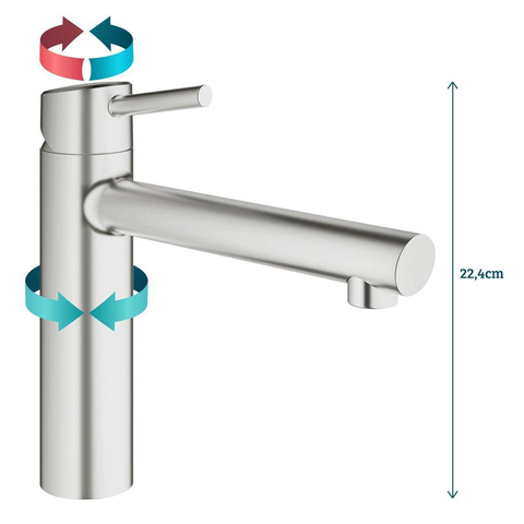 Grohe Concetto Keukenkraan - Brushed Supersteel (RVS) 0442191