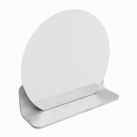 Mondiaz SPOT spiegel – Ø40 cm – met planchet – Opalo (wit marmer) SW1235651