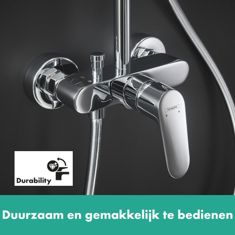 Hansgrohe Crometta s 240 - 1jet - showerpipe - met douchekraan - hoogglans chroom SW73213