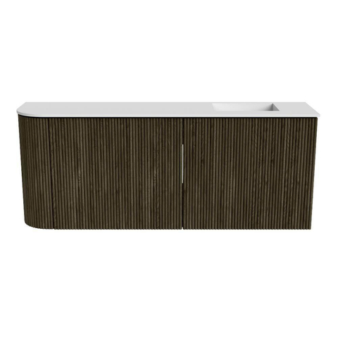 Mondiaz JOYA 101.6cm toiletmeubel - ronding links kleur Shadow - Wastafel FAYE positie Rechts 1 kraangat kleur Talc. SW1421435