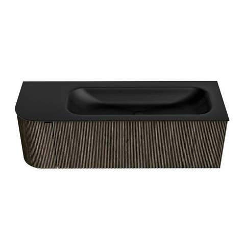 Mondiaz KURVE Badkamermeubelset - 135x46x40cm - 1 lade - 1 deur - wastafel solid surface - rechts - 1 kraangat - Shadow SW1414262