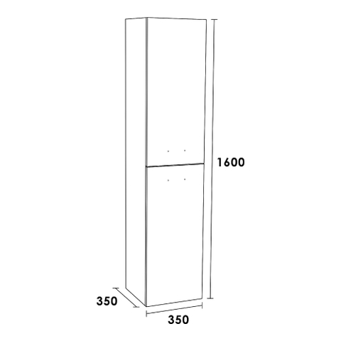 BRAUER Trust armoire de salle de bain 160x35x35cm avec 1 porte à gauche et à droite sans poignée mfc grey canyon SW499105