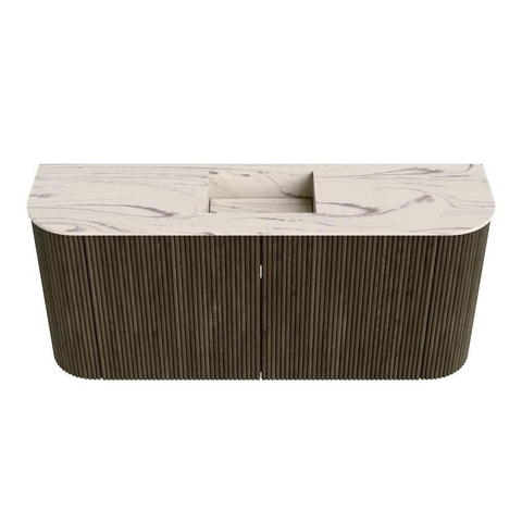 Mondiaz JOYA-DLUX 93.2cm toiletmeubel - ronding links en rechts kleur Shadow - Wastafel FAYE positie Midden 1 kraangat kleur Nata. SW1425016