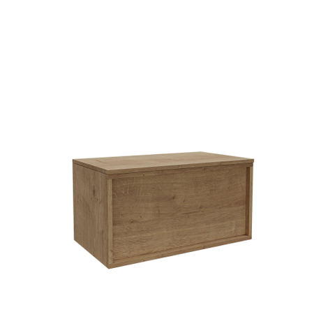 Saniclass Holz Frame Meuble de salle de bain - 80x45x40cm - plan de toilette - sans trous de robinet - 1 tiroirs - Chêne Natural SW1436766