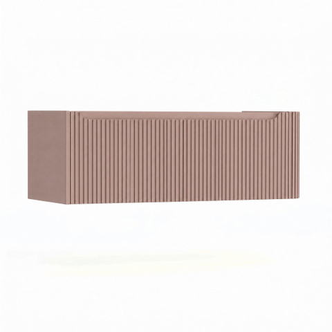 H&R Badmeubelen Juice Wastafelonderkast - 120x45x40cm - rechterhoek afgerond - 3D-front - 2 lades - geïntegreerde greep - strawberry SW1260010