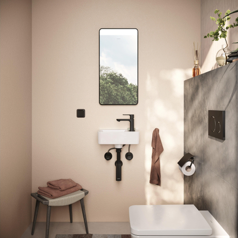 Hansgrohe Xarita Lite Q Spiegel - 36x70cm - led verlichting - Horizontaal - wandschakelaar - mat zwart SW1164970