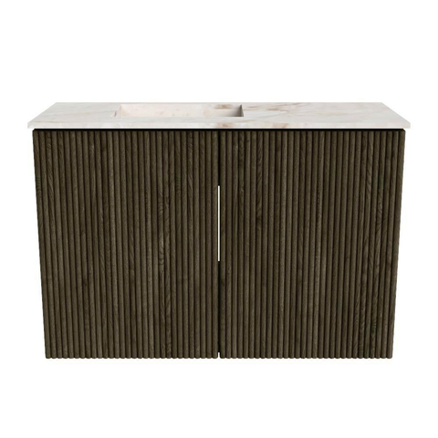 Mondiaz JOYA-DLUX 60cm meuble de salle de bains - couleur Shadow - Vasque FAYE position Gauche 1 trou de robinet couleur Frappe. SW1422664